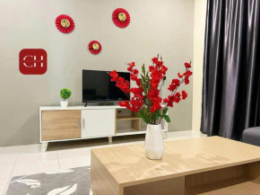 King bed Kuching Stutong Heights Apartment Nearby Airport